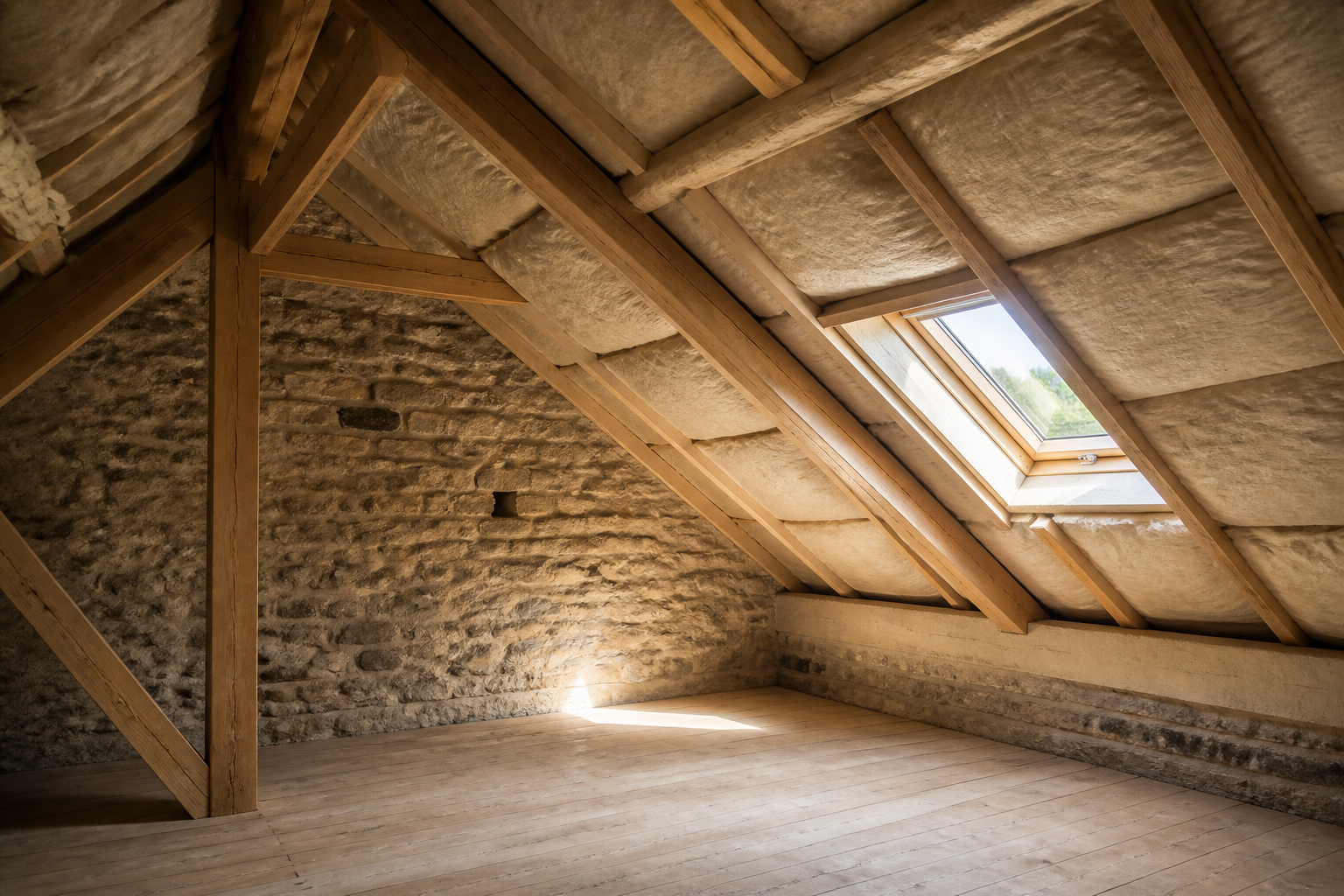 Isolation des combles d'une maison en pierre en Aveyron pour réduire la facture de chauffage