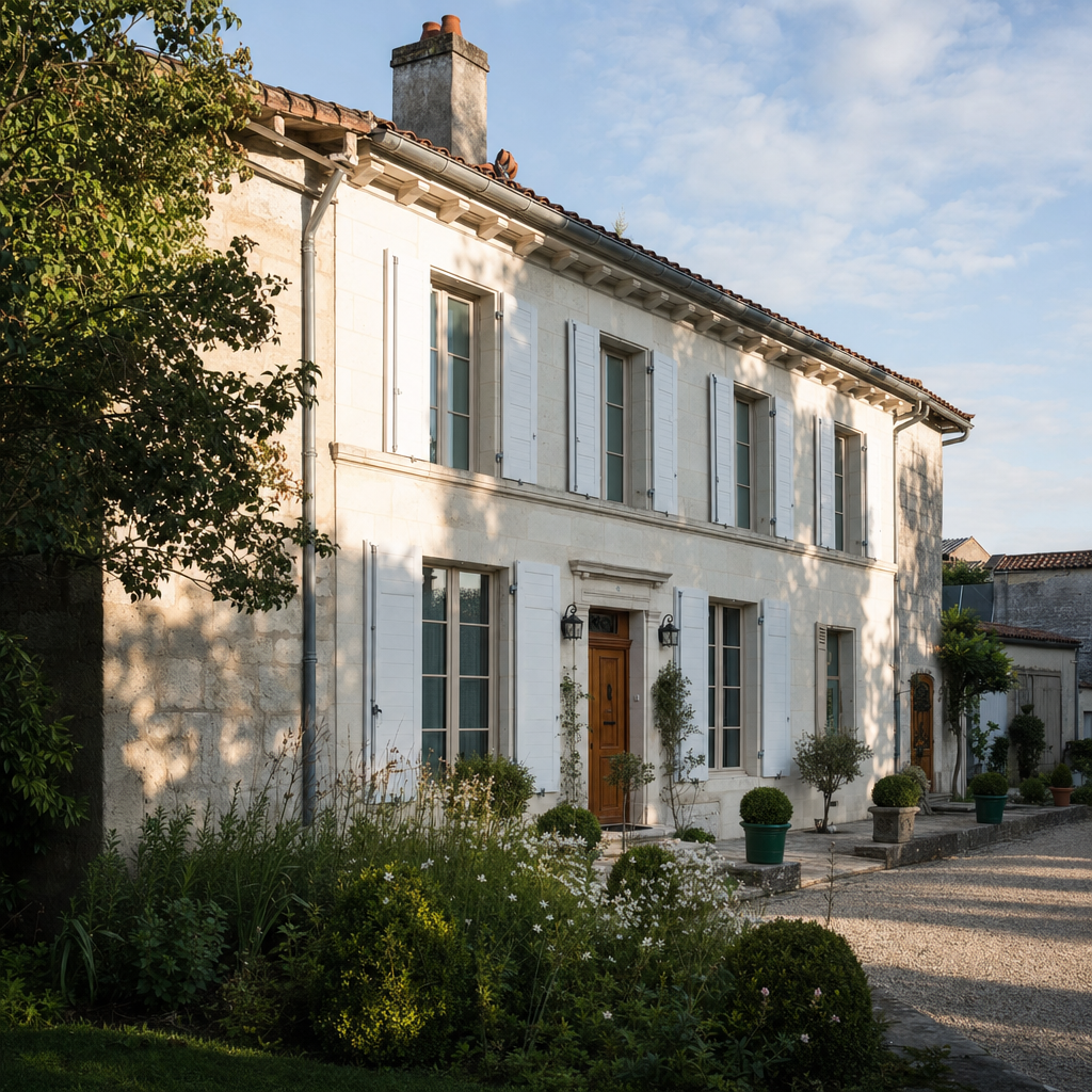 Maison charentaise en pierre calcaire à Angoulême, bâti typique à rénover