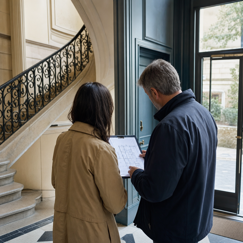 Visite technique d'un immeuble parisien dans le cadre d'un Diagnostic Technique Global
