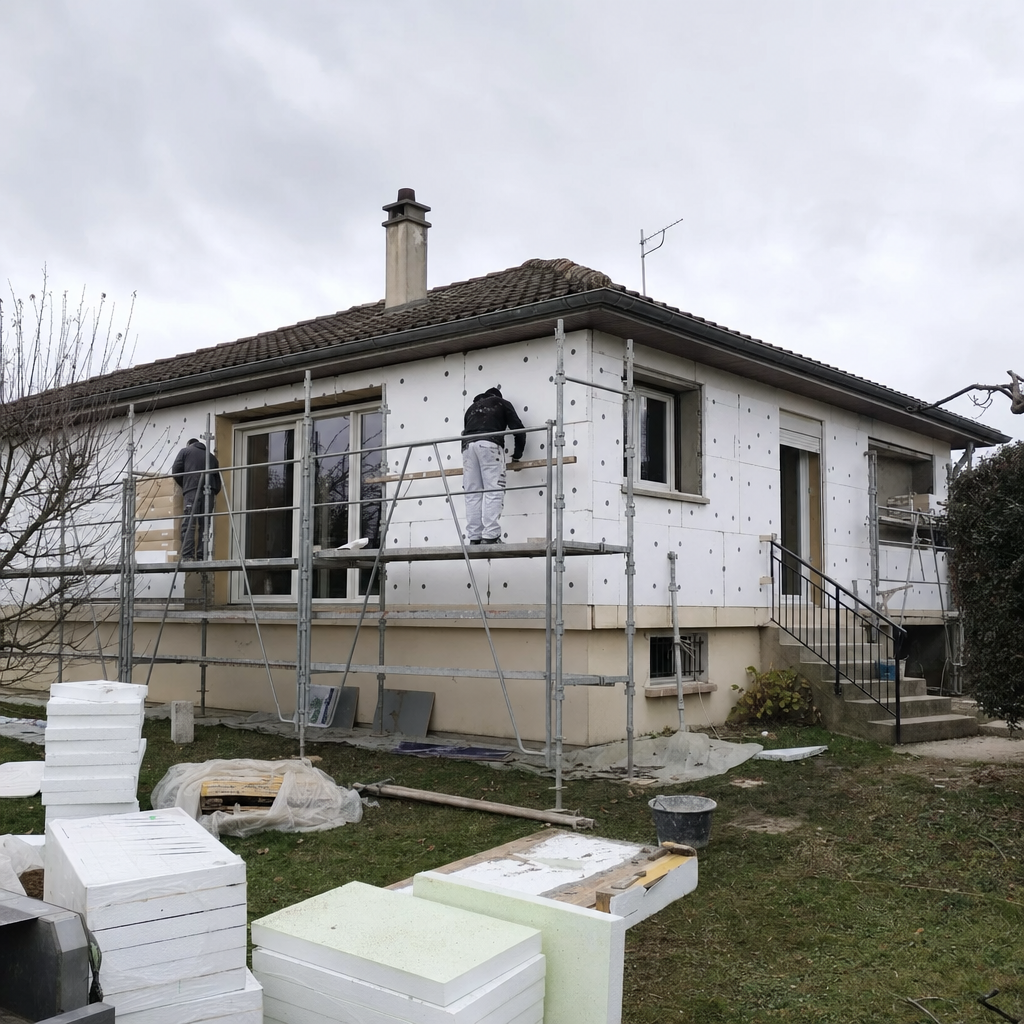 Isolation par l'extérieur d'un pavillon des années 70 en périphérie de Toulouse